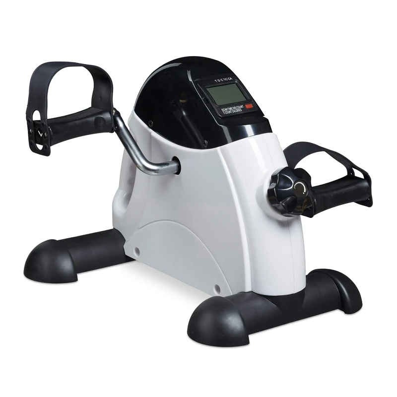 Relaxdays Mini Exercise Bike, Pedal for Home & Office, Arm & Leg Trainer for Seniors, HxWxD 30 x 35 x 41 cm, Black/White