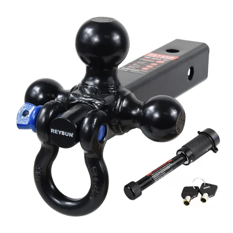 REYSUN 864058 Triball Mount with Hook with 3/4 inch D-Shackle, Swivel Hitch, Black Ball