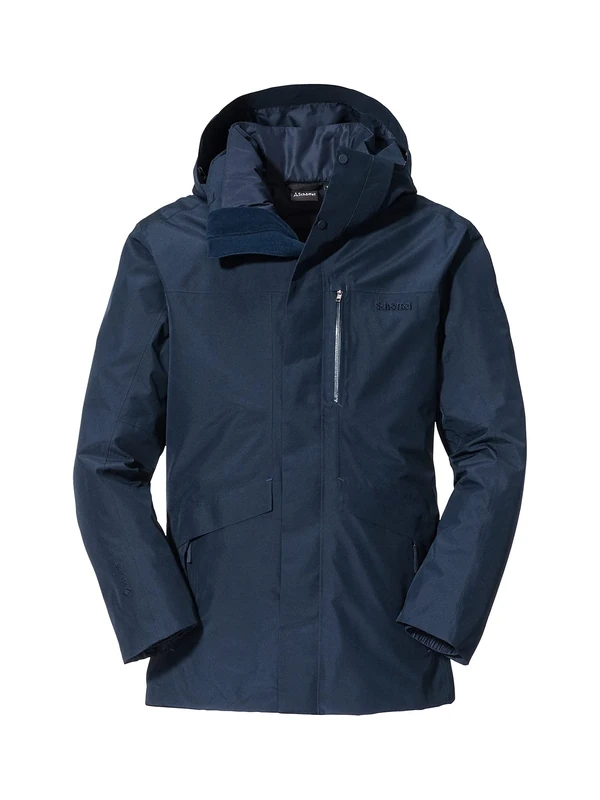 Schöffel Men's 3-in-1 Warsaw M Wind and Waterproof Winter, Parka Made of Gore-Tex with Padded, Removable Inner Jacket, Blazer Navy, 50 (EU)