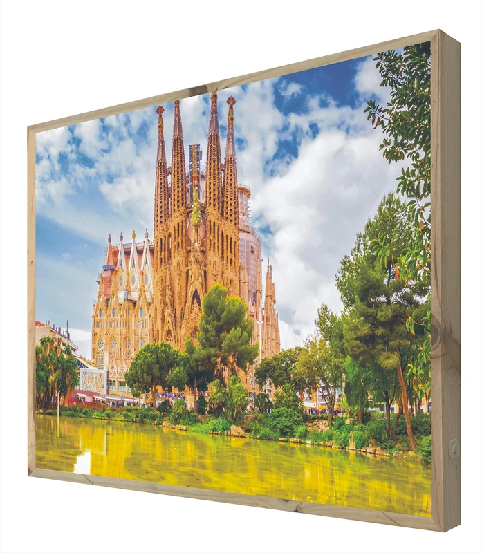CCRETROILUMINADOS Sagrada Familia Barcelona Vintage Illuminated LED Light Poster