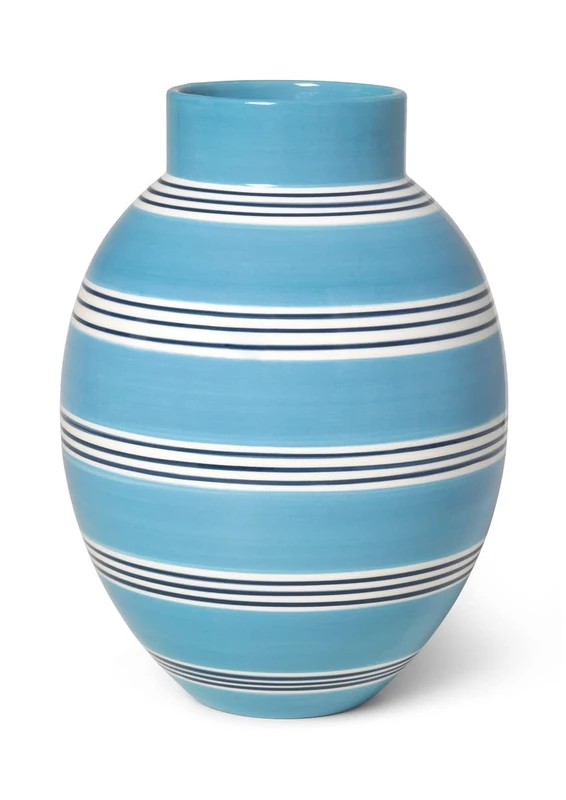 Kähler Omaggio Nuovo Vase Height 30 cm Blue Stripes