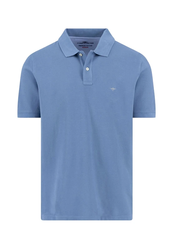 FYNCH-HATTON Men's Polo, Basic Shirt, Blue, XXL