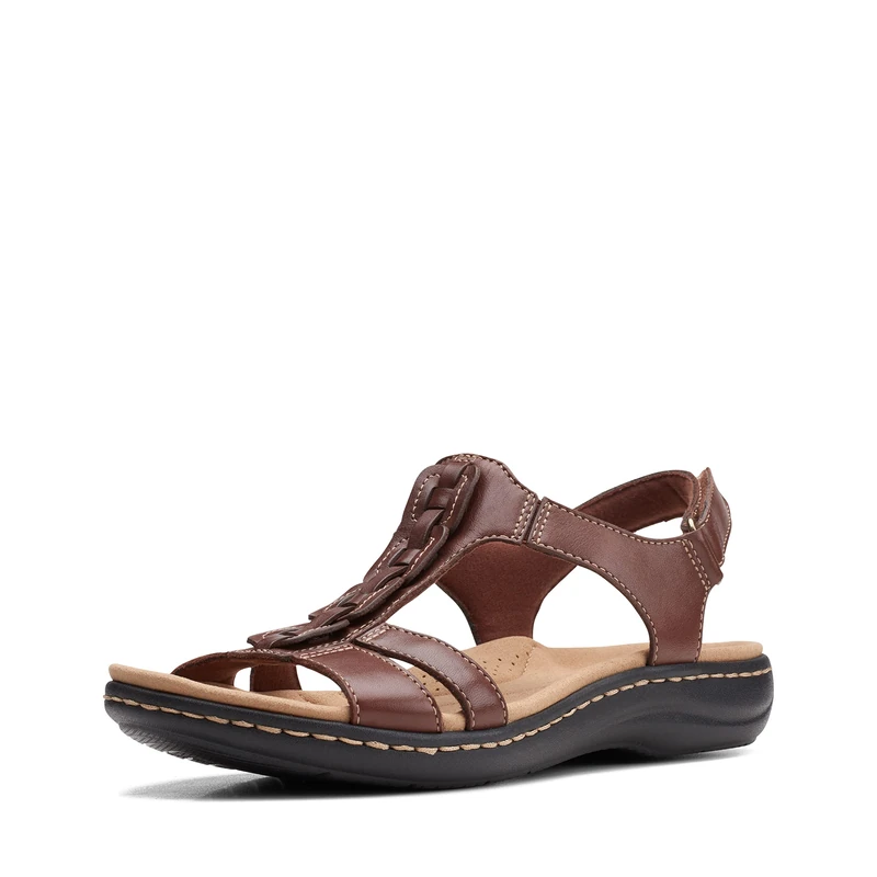 Clarks Women Laurieann Kay Flat Sandal, Brown Tan, 44 EU Weit