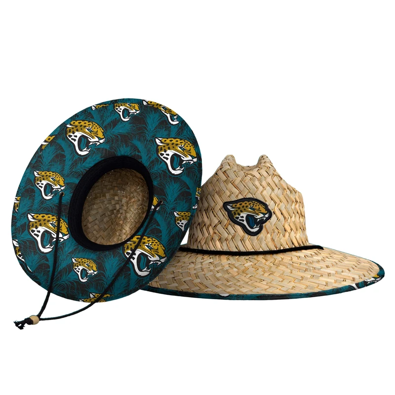 FOCO Men's NFL Team Logo Floral Straw Sun Hat