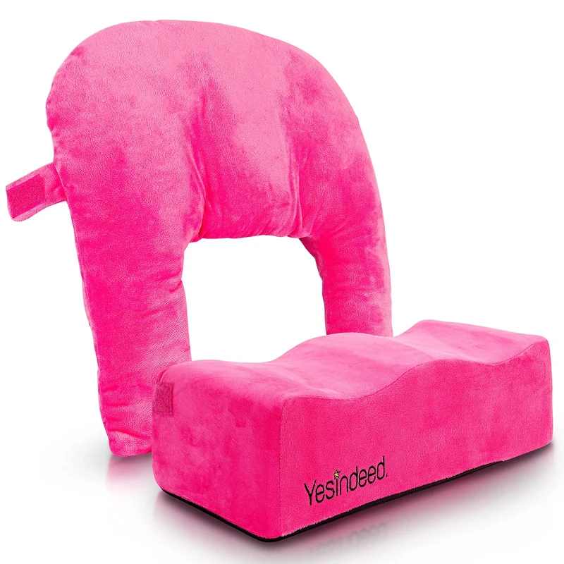 Brazilian Butt Lift Pillow + Back Support Cushion – Dr. Approved BLL Foam Pillow with Carrying Bag and Back Pillow for Post Surgery Recovery – Comfortable and Firm Butt Support Cushions Set - Pink