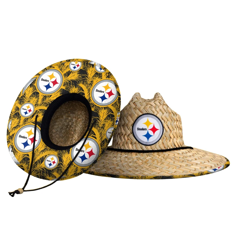 FOCO Men's NFL Team Logo Floral Lifeguard Beach Straw Sun Hat