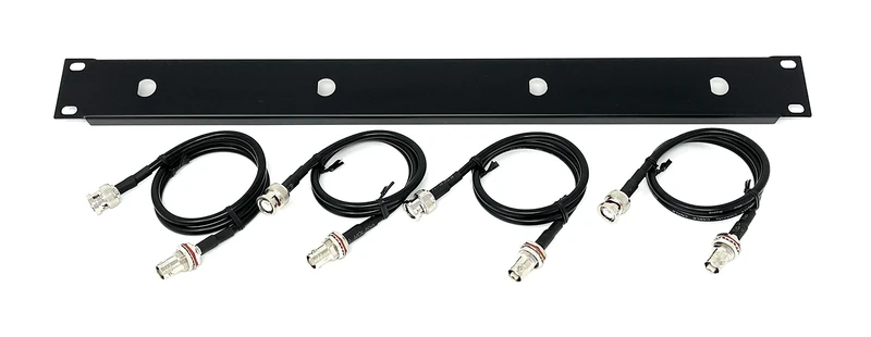 Generic 19inch Antenna Re-location Rack Mount Kit 1U Front Panel 4 Hole Ports w/ 4 Cables - Image 1
