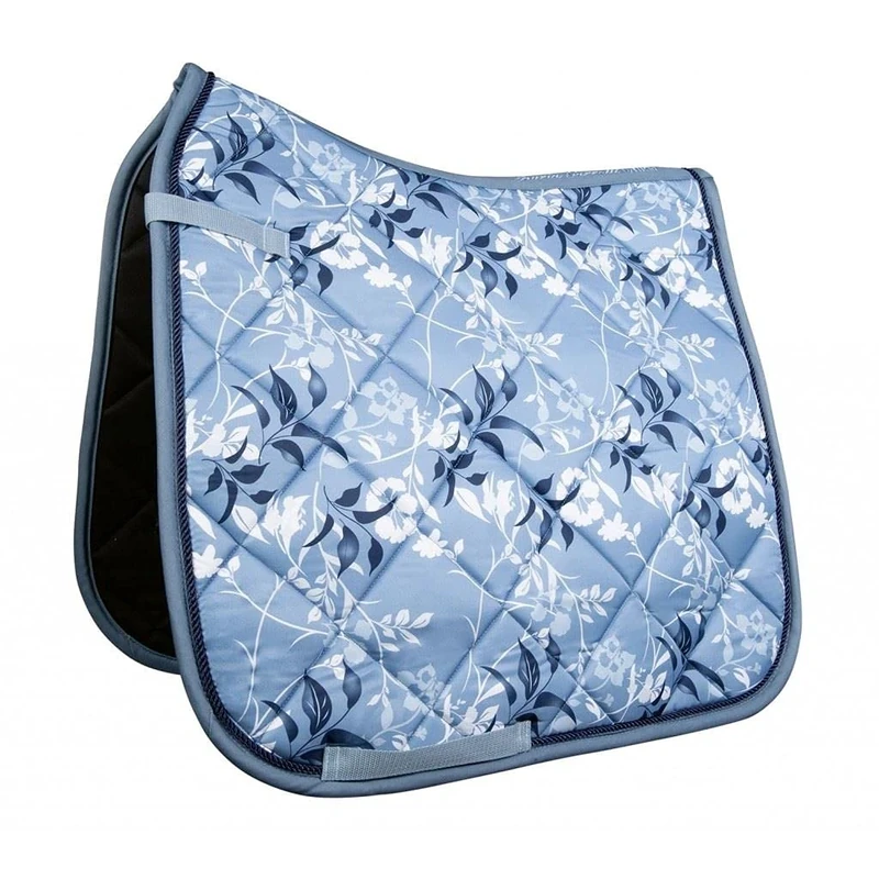 HKM Sole Mio Flowers Saddle Pads Rauchblau PonyViels