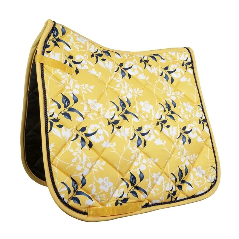 HKM Sole Mio Flowers Saddle Pads Sun Yellow Dressur