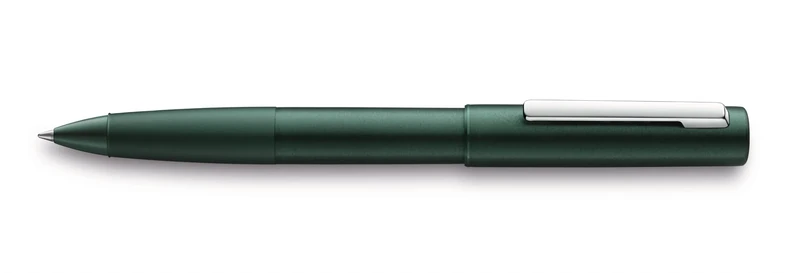 Lamy aion 377 Rollerball Pen - Seamless Deep Drawn Aluminium Roller Pen in Dark Green with Highly Polished Stainless Steel Clip - With Rollerball Pen Refill M 63 Black - Line Width M