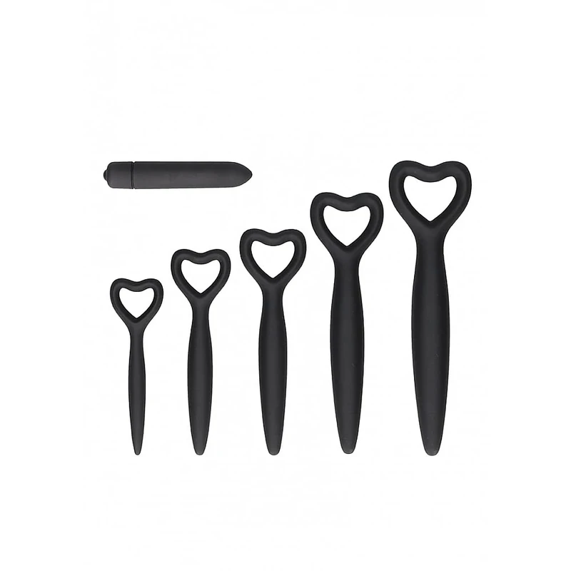 Shots Toys OU485BLK-Silicone Vaginal Dilator Set, 1 x AAA Black One Size