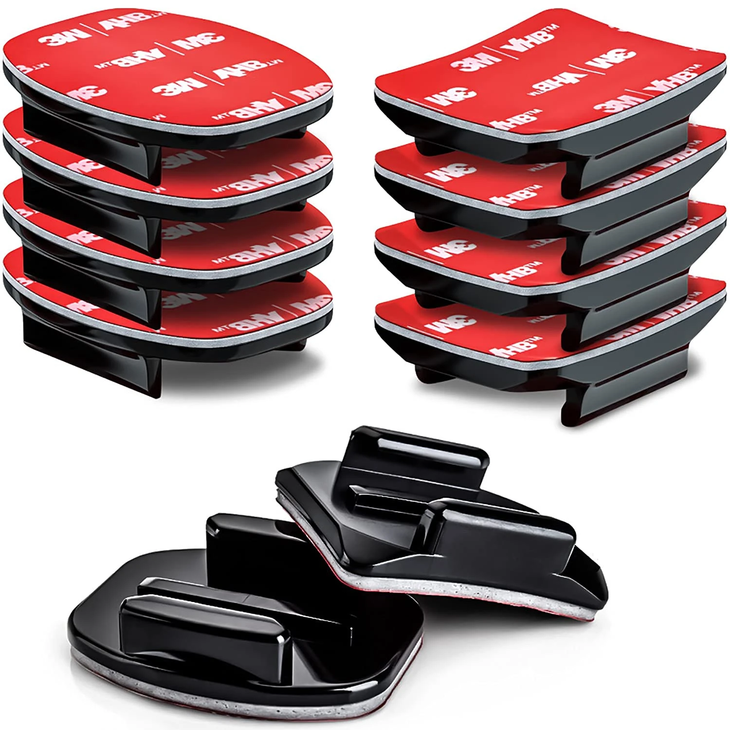 MiPremium Adhesive Mount Kit Sticky pads for GoPro Hero 13 12 11 10 9 8 7 6 5 Black Silver Session Cameras Flat & Curved Helmet Mounting attachment Accessories for Go Pro Other Action Camera (10 Pack)