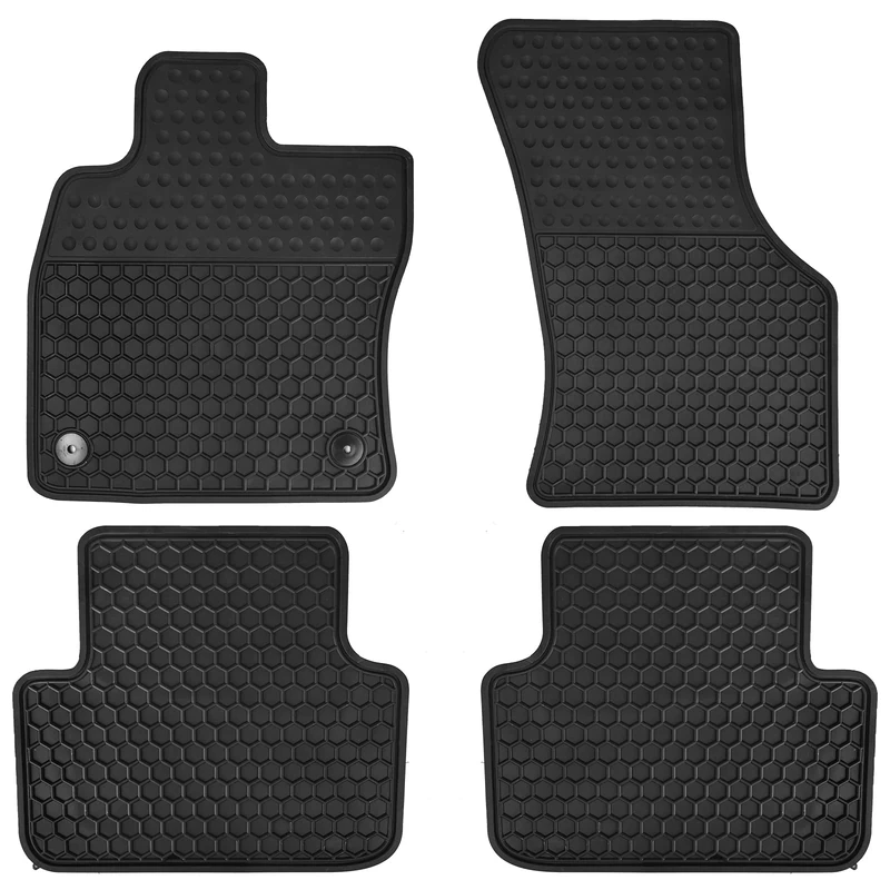 Matericuo Car Floor Mats Custom Fit for 2019-2021 Volkswagen Jetta Sedan Full Black Rubber Auto Liner Mats All Weather Protection Heavy Duty Odorless