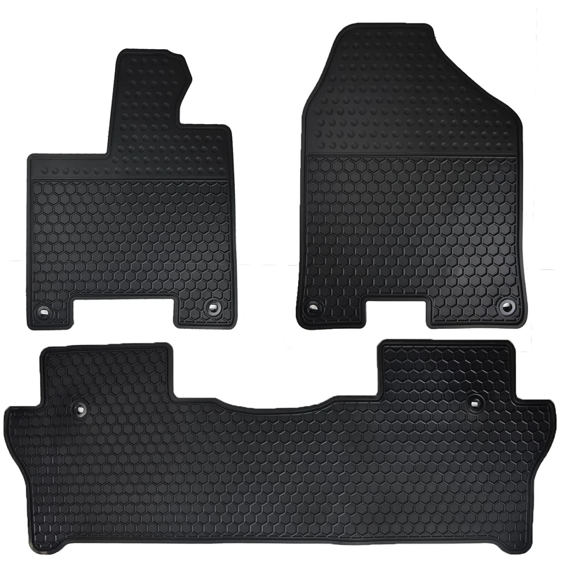 Matericuo Car Floor Mats Custom Fit for 2019-2021 Honda Passport Full Black Rubber Auto Liner Mats All Weather Protection Heavy Duty Odorless