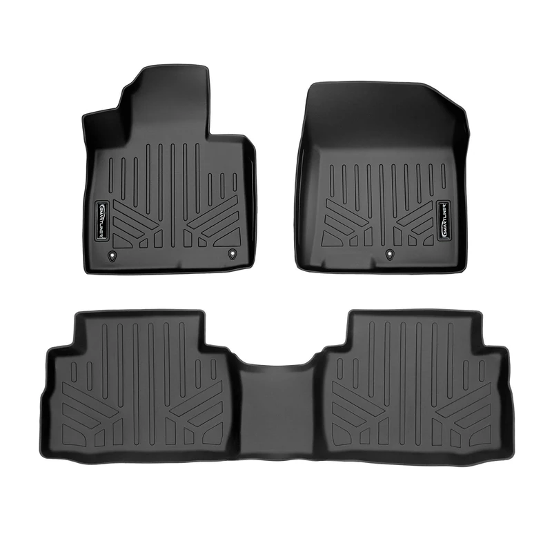 SMARTLINER Custom Fit All Weather Black 2 Row Floor Mat Liner Set for 2021 Hyundai Santa Fe