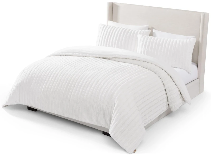 UGG Kenzie Comforter Set - Soft and Comfortable Bedroom Blanket Set - Snow - King