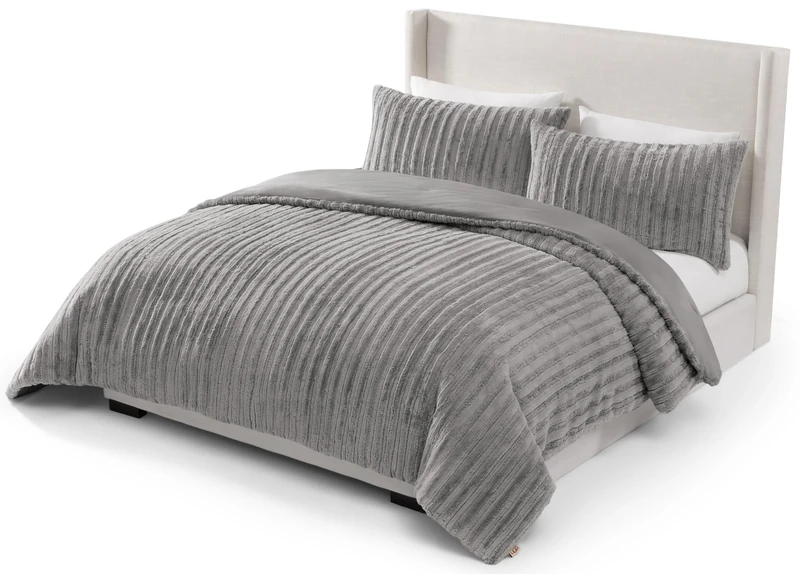 UGG 13082 Kenzie King-California King Comforter Set Soft Luxury Faux Fur Comfortable Bedroom Blanket Comforter Set and Two Pillow Shams, King, Seal