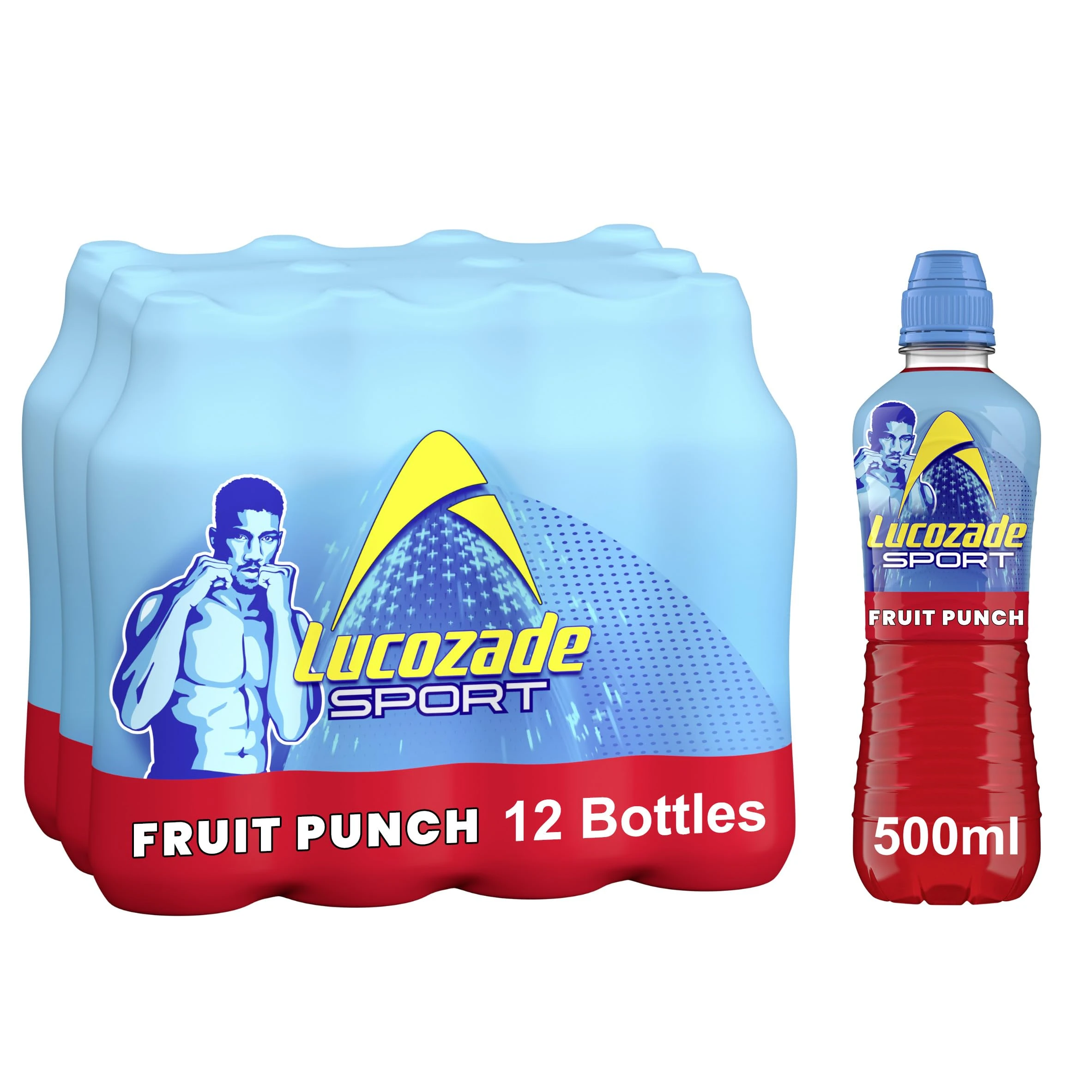 Lucozade Sport Body Fuel - Fruit Punch 12x500ml| Isotonic sports drink, with Electrolytes and Vitamin B3 | Still | Bursting with Flavour