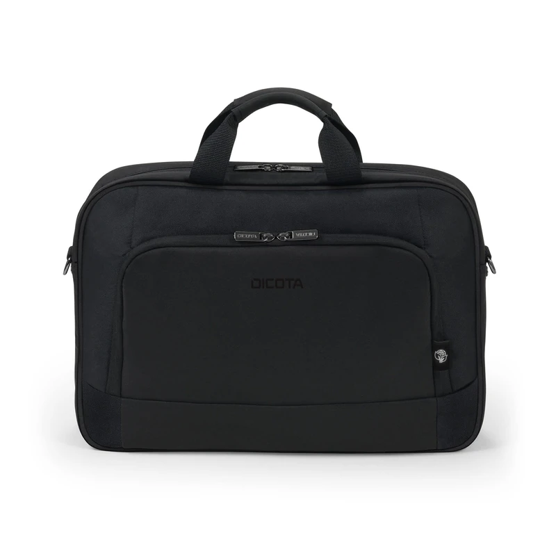DICOTA Eco Top Traveller BASE 13-14.1 - lightweight laptop bag with protective padding and storage space, black
