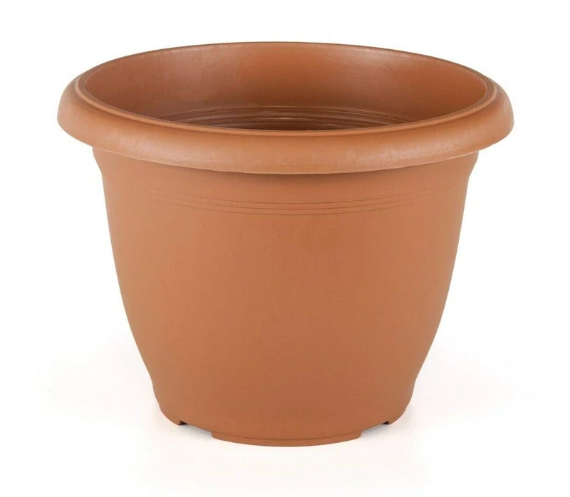 Large Plastic Round Garden Flower Plant Pot Planters (Terracotta, 64cm Diameter x 46cm Height)