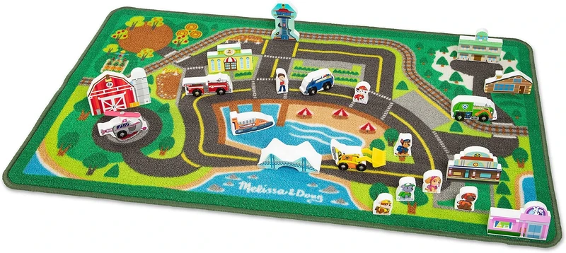 Melissa & Doug PAW Patrol Activity Rug - Adventure Bay, Multicolor, 33273