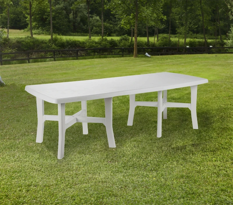 Dmora - Outdoor Table Messina, Extendable dining table, Rectangular multipurpose garden table, 100% Made in Italy, 160x90h72 cm, White