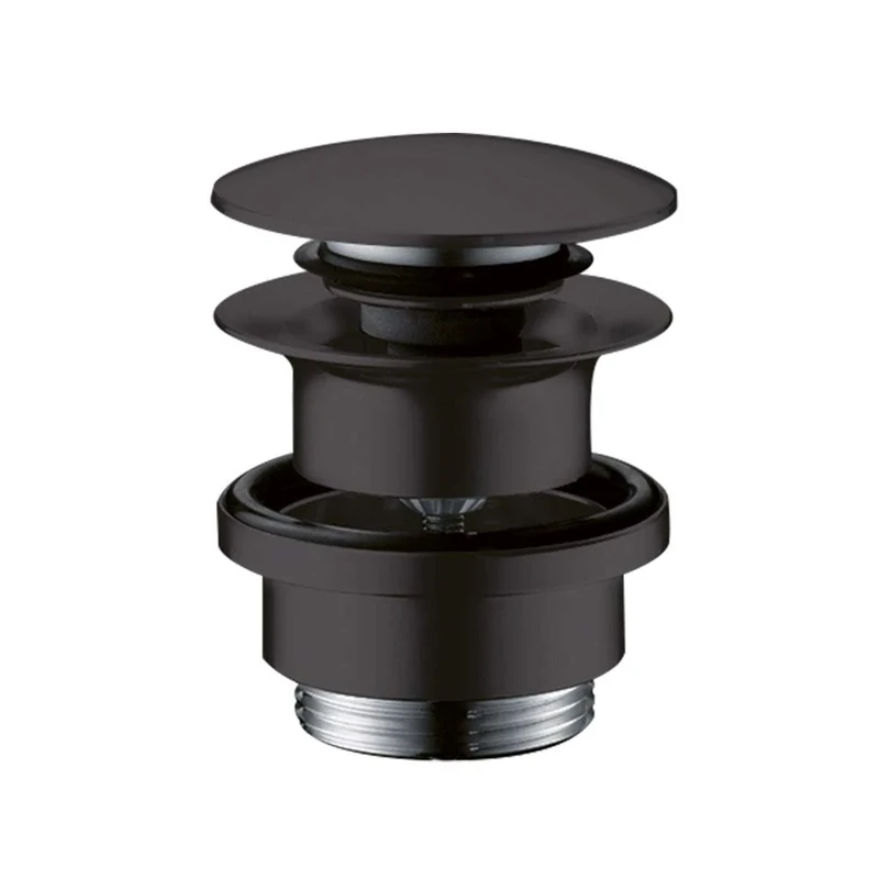 hansgrohe Push-Open Drain Fitting for Basin and Bidet Mixers, Matte Black, Large