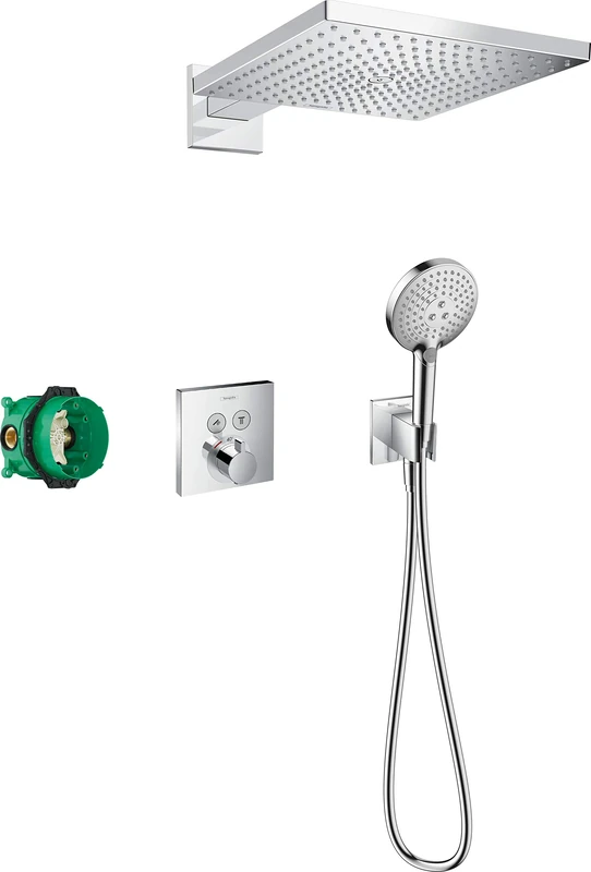 hansgrohe Raindance E Shower System 300 1 Spray with ShowerSelect Square, Chrome, 27952000