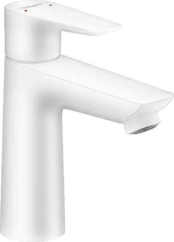 hansgrohe 71712700 Talis E 110 Single-Lever Washbasin Mixer Tap Without Drain Fitting Matt White, spout Height 110 mm