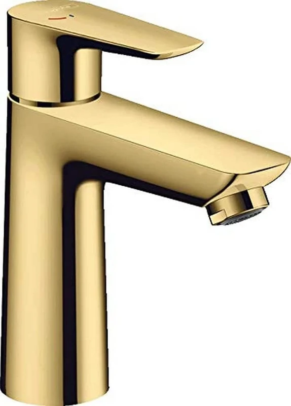 hansgrohe 71714990 Talis E 110 CoolStart Single-Lever Washbasin Mixer Tap Without Drain Fitting Look, Polished Gold Optic, spout Height 110 mm