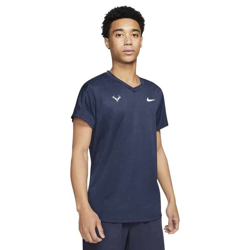 Nike CV2572-451 RAFA M NKCT DF CHALLNGR TOP SS T-Shirt Mens Obsidian/White M