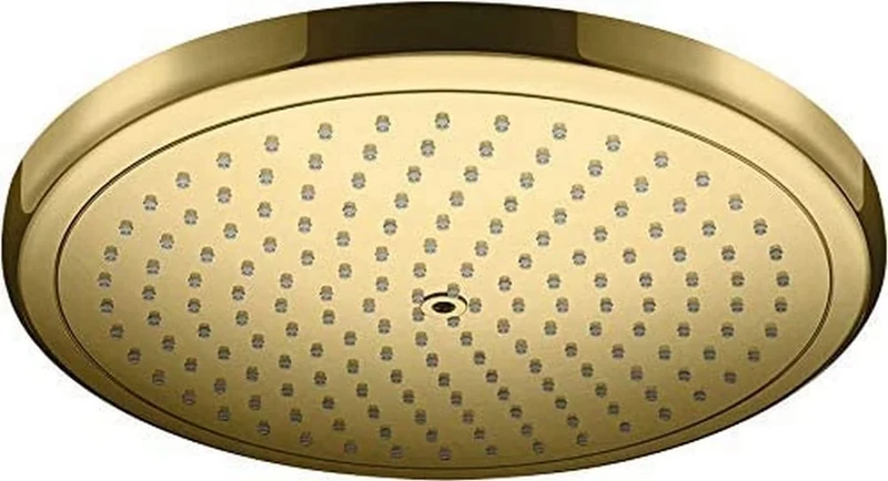hansgrohe Croma Water Saving Shower Head (EcoSmart) 280 mm, rain Shower Head with 1 Spray Type, Polished Gold Look, 26221990