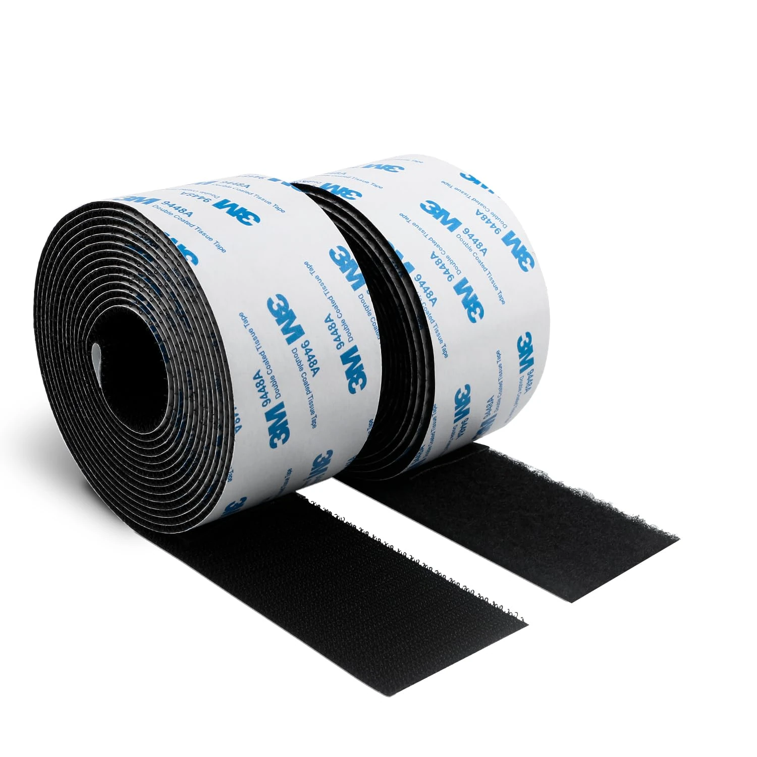 3M Hook and Loop Self Adhesive Tape 50MM x 6M 9448A Sticky Back Interlocking Nylon Fabric Fastener Heavy Duty Adhesion Strip Tape Black