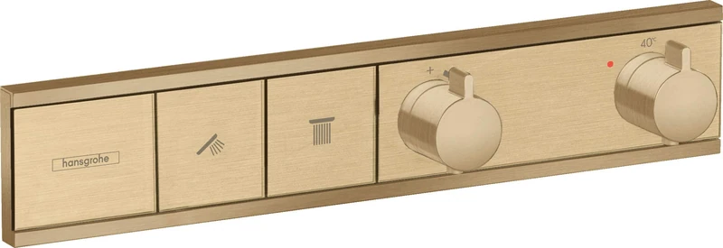 hansgrohe 15380140 RainSelect Flush-Mounted Thermostat for 2 Consumers Brushed Bronze