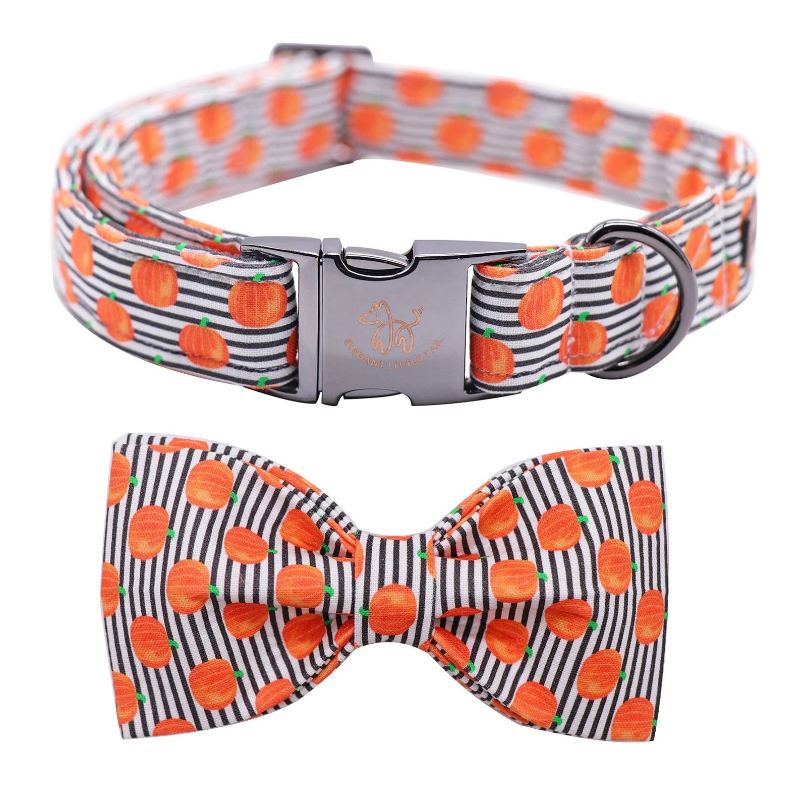 Elegant little tail Dog Collar with Bow, Soft&Comfy Cotton Bowtie Dog Collar, Summer Pet Collar Adjustable Pet Gift Dog Collars for Small Medium Large Dogs