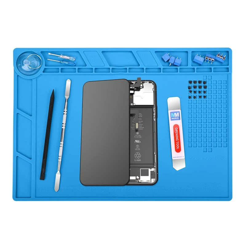 MMOBIEL Silicone Soldering Mat 35x25 cm - 500C Resistant, Magnetic