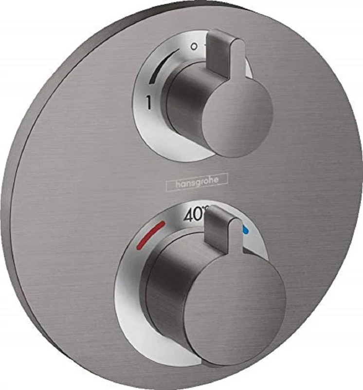 hansgrohe Ecostat S Flush-Mounted Thermostat for 2 Functions Brushed Black Chrome