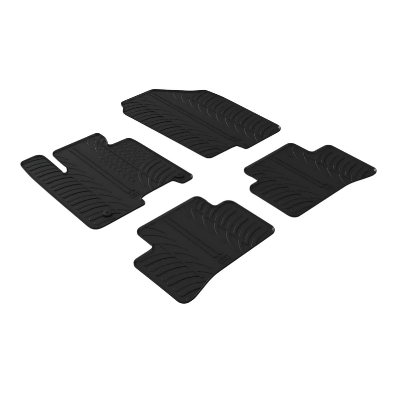 Gledring Set of Rubber Mats Compatible with Hyundai Tucson (NX4E) 48V Mild Hybrid 2020- Excludes Full Hybrid (T Profile 4-Piece + Mounting Clips), Black