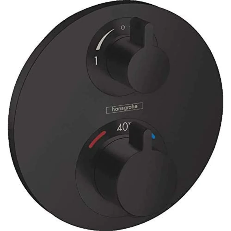 Hansgrohe Ecostat S Flush-Mounted Thermostat for 2 Functions Matt Black,15758670