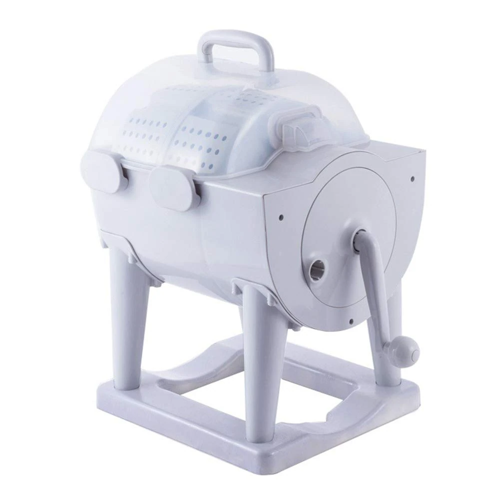 TITO Portable Manual Washing Machine, Hand Cranked Turbine Washer, Manual washing and drying machine without electricity, for Camping Dorms Apartments (White)