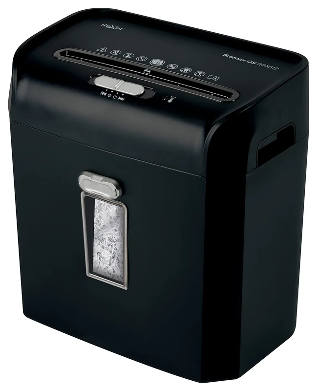 Rexel RPX612 Cross Cut Paper Shredder, Shreds 6 Sheets, P4 Security, Home/Home Office, 12 Litre Bin, Ultra Quiet, ProMax QS Range, 2104579