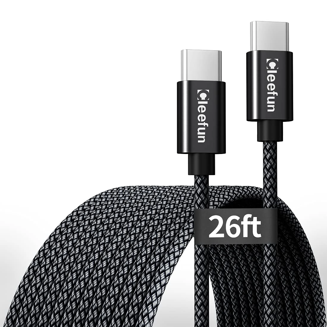 CLEEFUN 8M USB C to USB C Cable,Extra Long PD 60W Type-C to Type-C Fast Charging Charger Lead for iPhone Air 17 16 15, Samsung Galaxy S25 S24 S23 S22 S21 S20 Note 20, MacBook/iPad Air Pro, Huawei&More