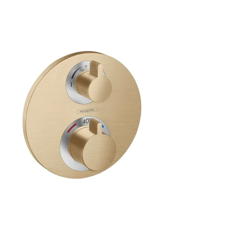 hansgrohe ShowerSelect S Flush-Mounted Thermostat for 2 Functions Brushed Bronze