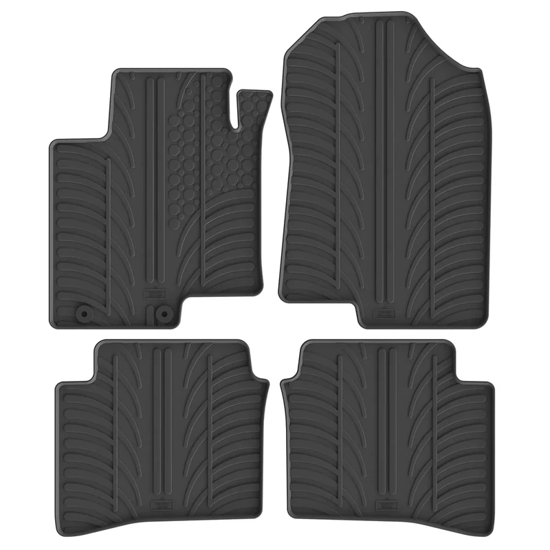 Gledring Rubber car mats set LHD compatible with Hyundai i20 III 2020- (T profile 4-pieces + mounting clips)