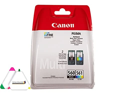 Pack of 2 Black and Colour Ink Cartridges PG560 CL561 for Canon Pixma TS5350 TS5351 TS5352 TS5353 TS 5350 5351 5352 5353