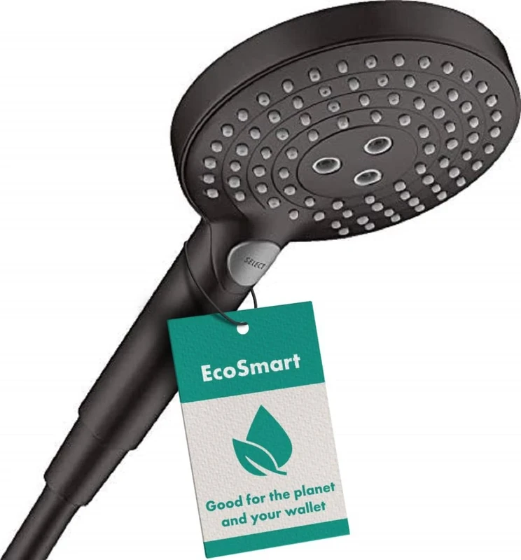 hansgrohe Raindance Select S Hand Shower 120 with 3 water-saving sprays (EcoSmart), matt black, 26531670