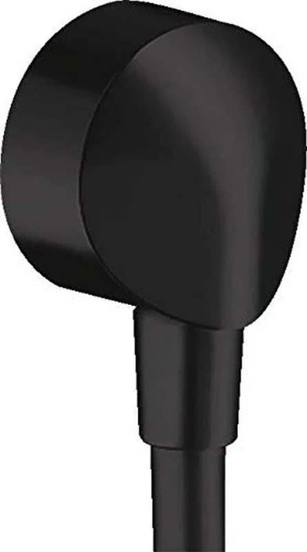 hansgrohe FixFit E Wall Connection, Hose Connection, Without Backflow Prevent, Connection Angle Made of Metal, Matt Black