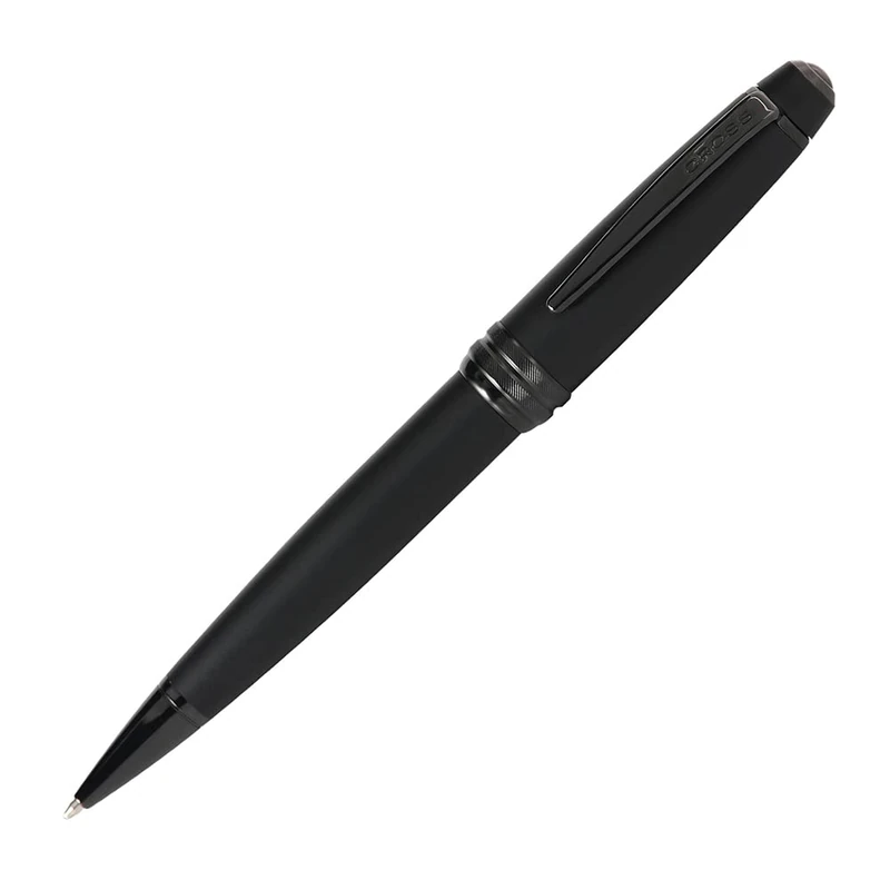 CROSS Bailey Matte Black Lacquer Ballpoint Pen with polished black PVD appointments