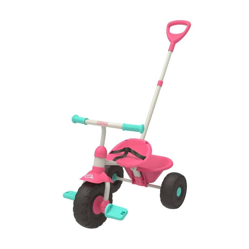 TP Toys Early Fun-Bubble Gum - Parental Lock Mode, Removable Safety Bar & Adjustable Seat. Removable Parent Handle Tricycles Toddler, Shock Resistant Wheels - Ages 10-36 Months.