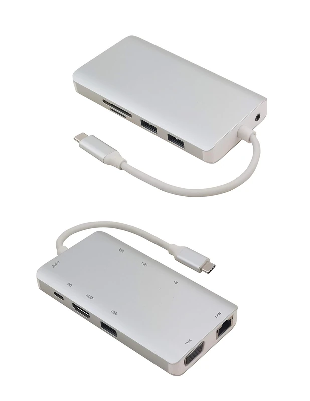 Helos Docking station, USB 3.1 Type-C™ male/HDMI/VGA/USB/LAN/AUDIO/SD, Premium